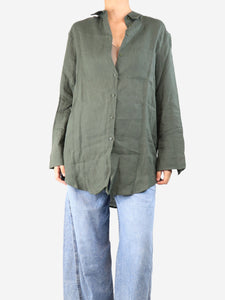 Asceno Khaki linen oversized shirt - size S