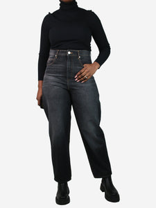 Isabel Marant Etoile Washed black baggy jeans - size UK 14