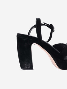 Miu Miu Black velvet platform sandal heels - size EU 38.5