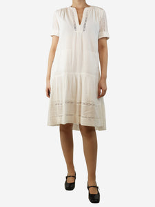 ME+EM White tiered midi dress - size UK 10