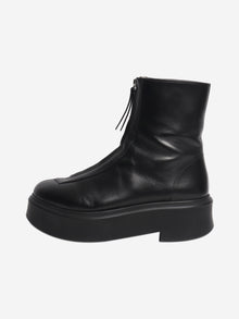 Black zip front leather boots - size EU 39 (UK 6) Boots The Row 