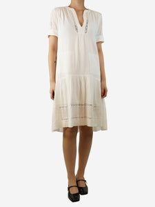 ME+EM White tiered midi dress - size UK 10