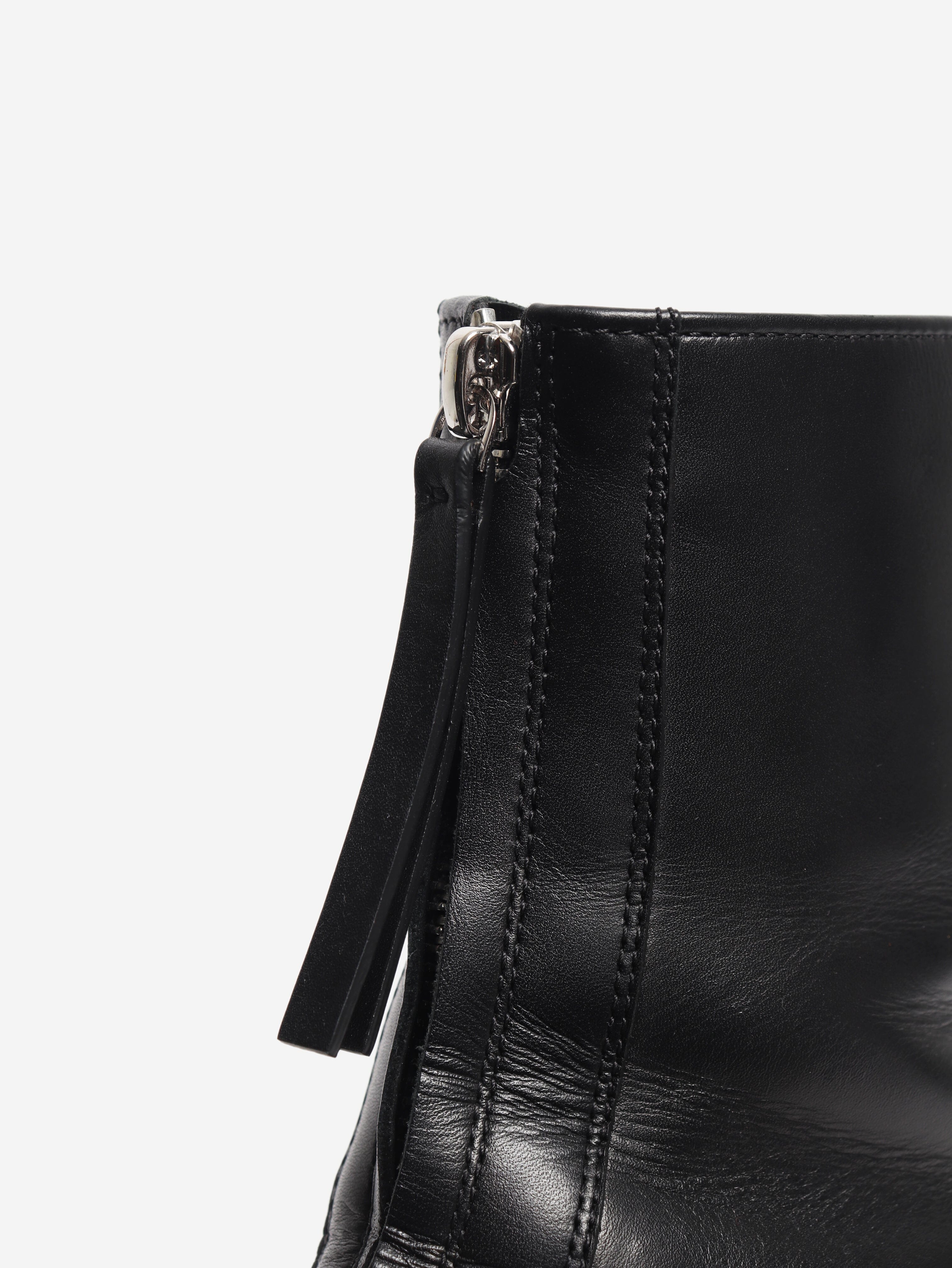 Black zip front leather boots - size EU 39 (UK 6) Boots The Row 