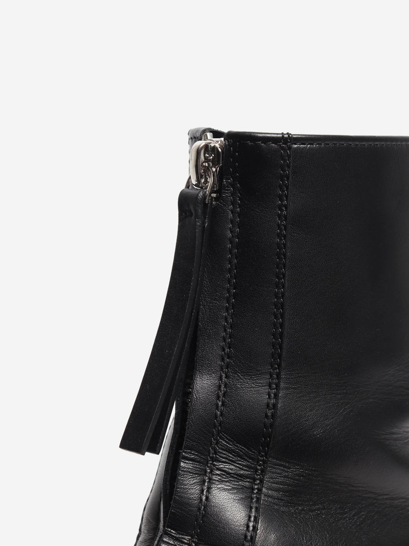 Black zip front leather boots - size EU 39 (UK 6) Boots The Row 
