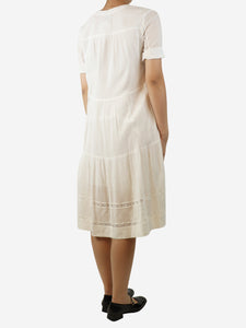 ME+EM White tiered midi dress - size UK 10