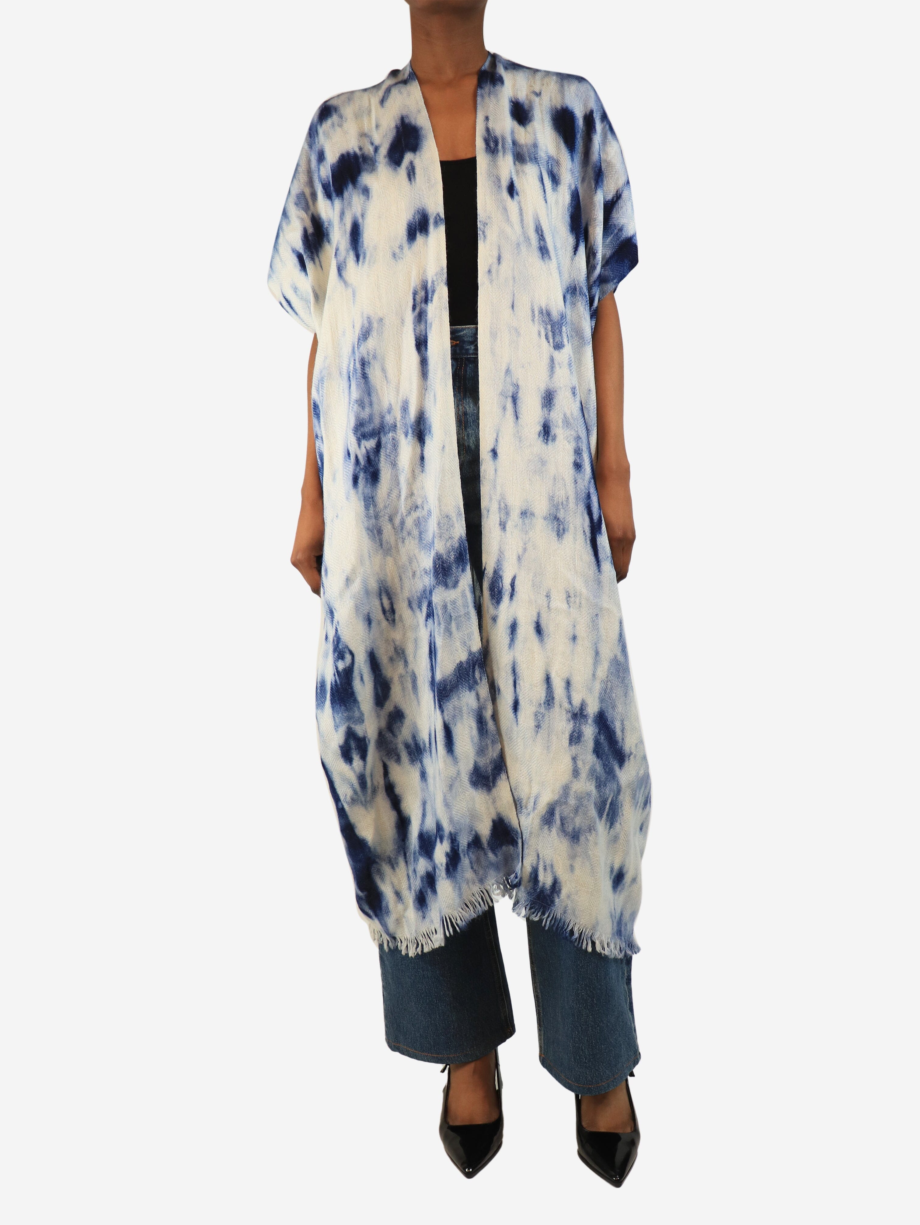 Blue and white Aline kaftan - One size Beachwear WEHVE 