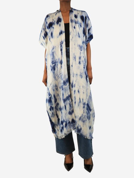 Blue and white Aline kaftan - One size product image