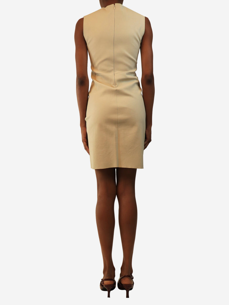 Cream sleeveless lambskin midi dress - size UK 6 Dresses Prada 