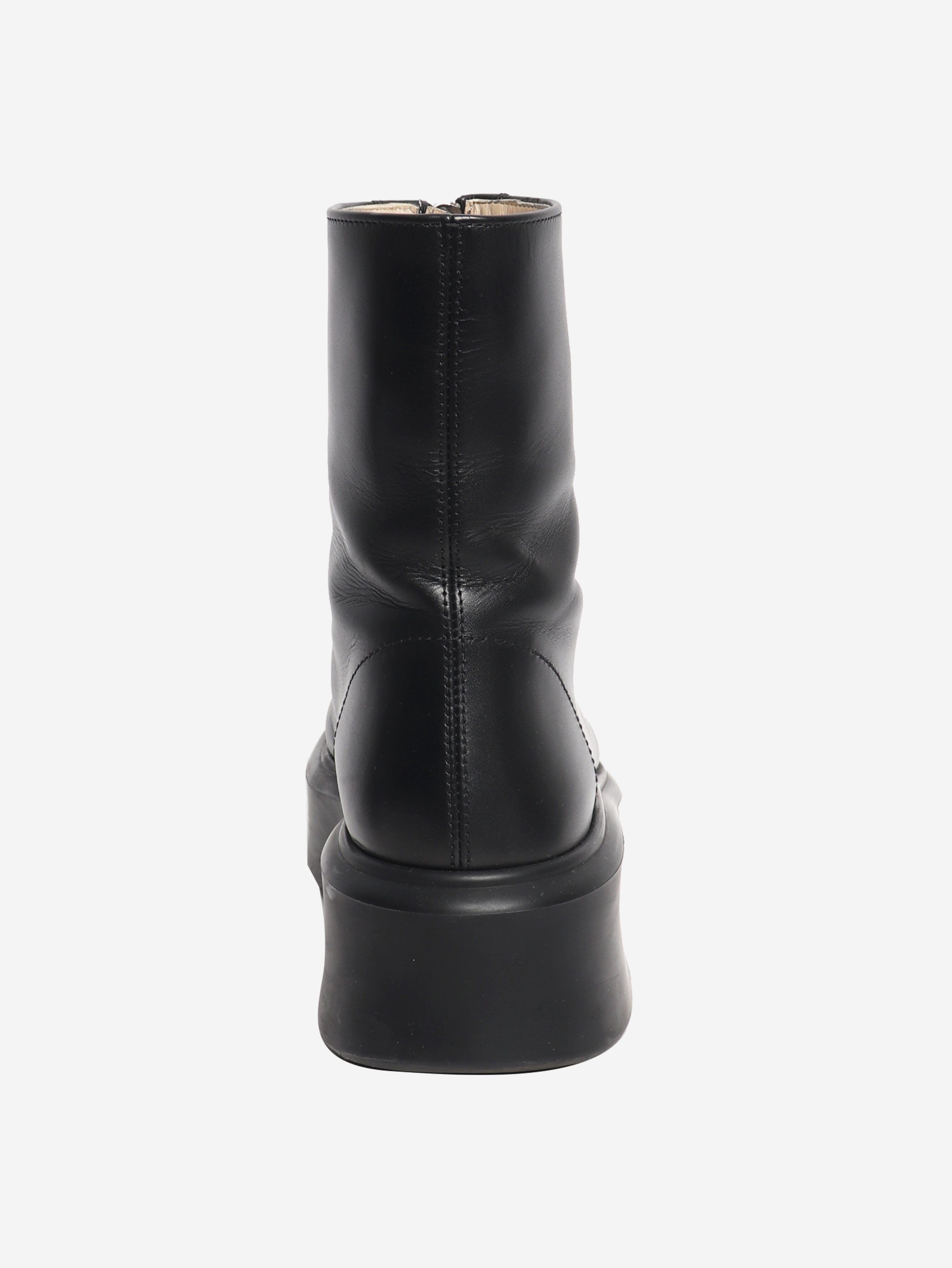 Black zip front leather boots - size EU 39 (UK 6) Boots The Row 
