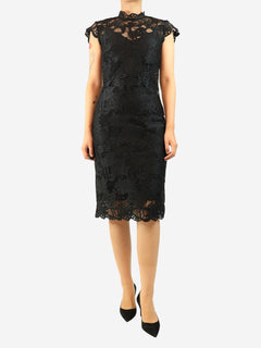 Black lace short sleeve dress - size UK 8 Dresses Staud 
