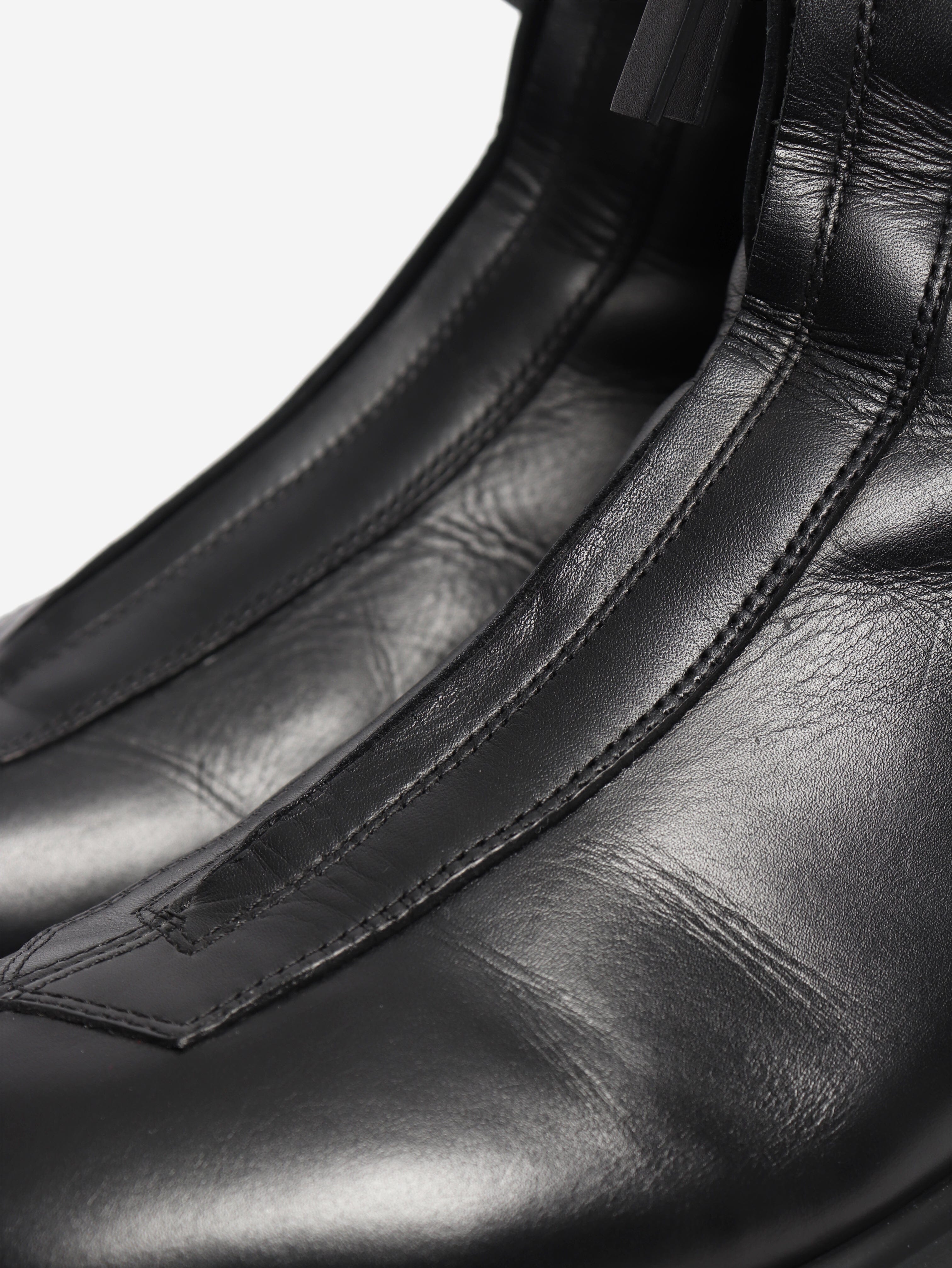 Black zip front leather boots - size EU 39 (UK 6) Boots The Row 