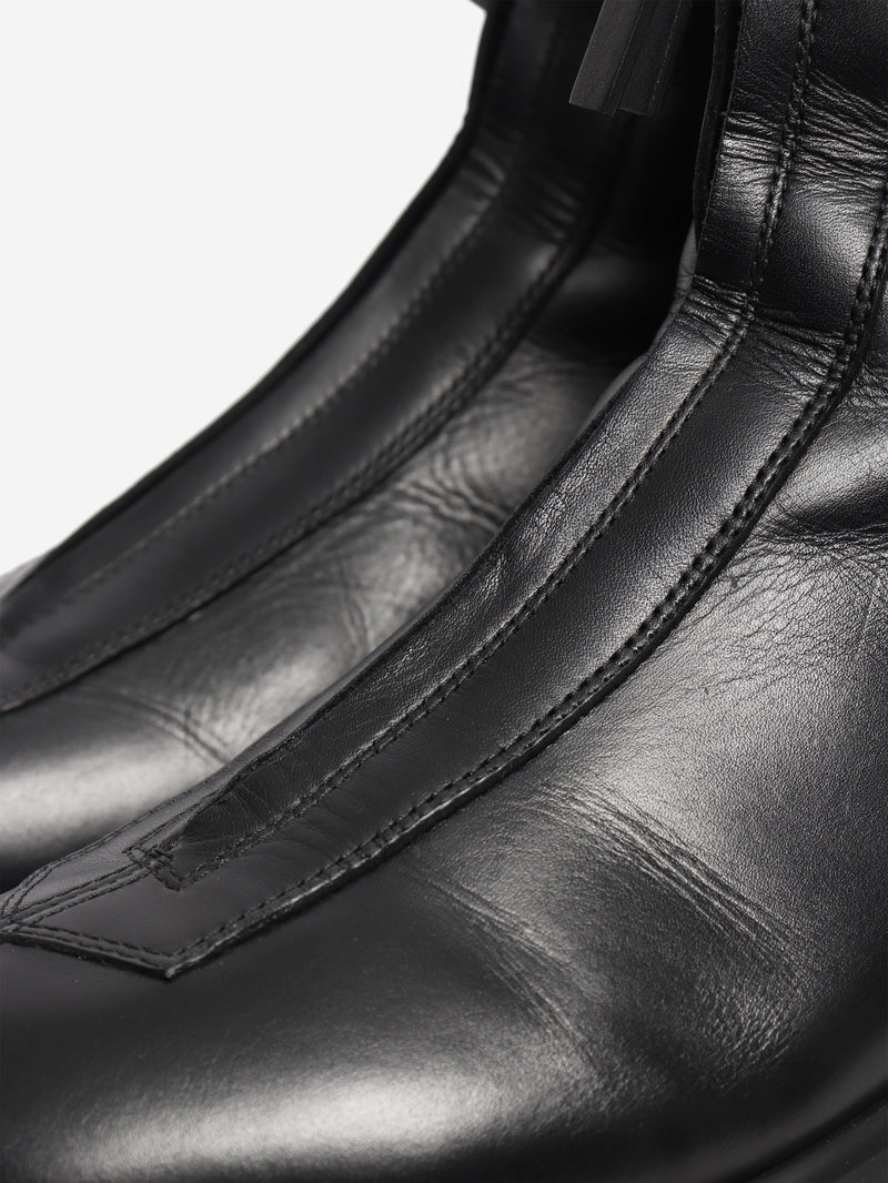 Black zip front leather boots - size EU 39 (UK 6) Boots The Row 