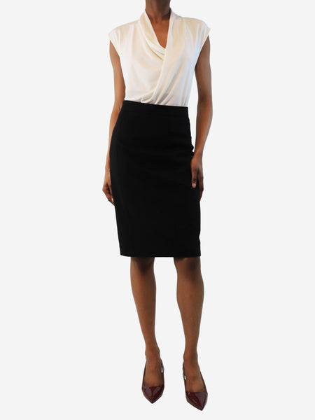 Black knee-length pencil skirt - size UK 6 alternate image
