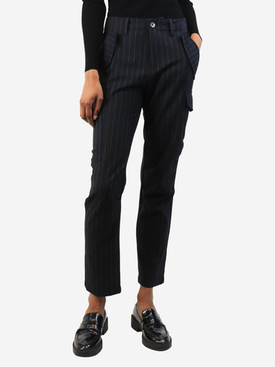 Navy blue pinstripe cargo trousers - size UK 6 Trousers Zadig & Voltaire 