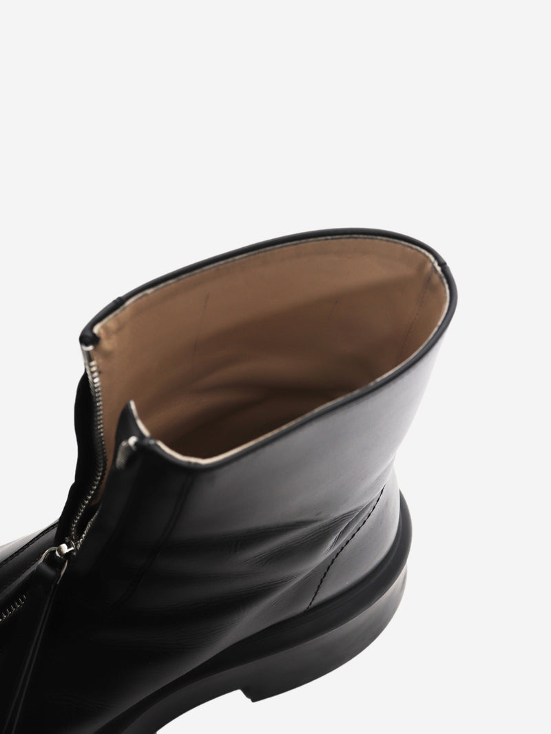 Black zip front leather boots - size EU 39 (UK 6) Boots The Row 