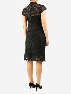 Black lace short sleeve dress - size UK 8 Dresses Staud 
