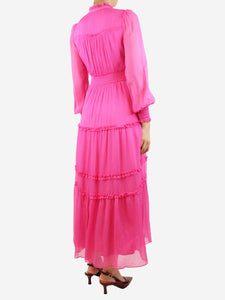 ME+EM Pink chiffon midi dress - size UK 8