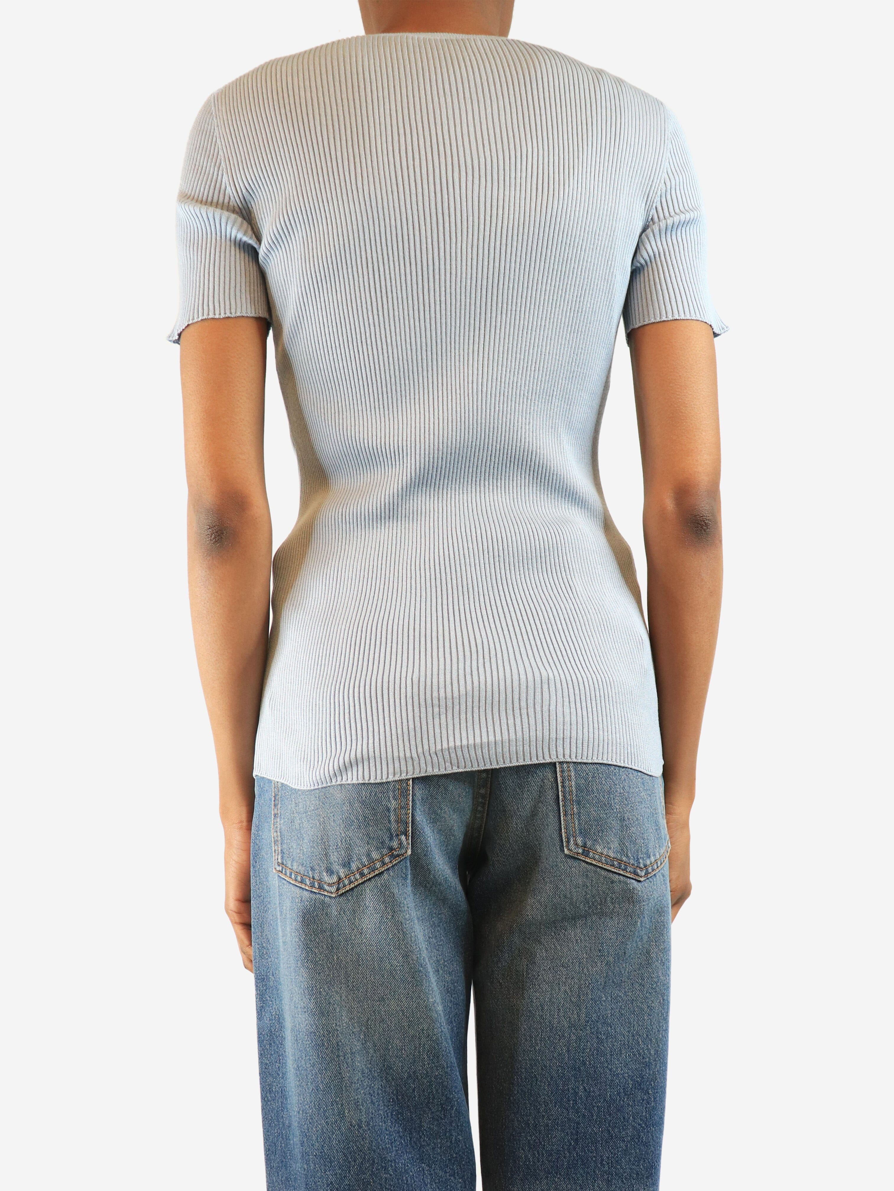 Light blue silk crewneck top - size UK 8 Tops Prada 