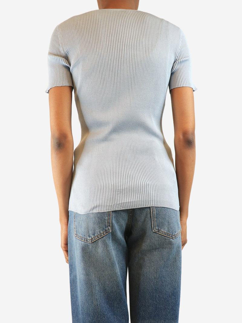 Light blue silk crewneck top - size UK 8 Tops Prada 
