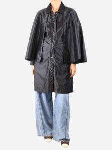 Burberry Black belted nylon trench coat - size UK 8