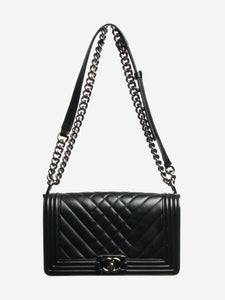 Chanel Black 2014 lambskin quilted Boy bag