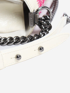 Pink and white 2014 leather and tweed boy bag Shoulder bags Chanel 