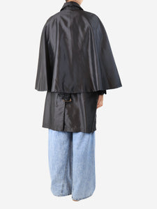 Burberry Black belted nylon trench coat - size UK 8