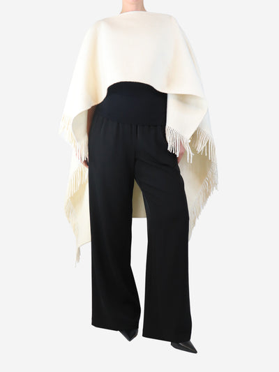 Cream fringed wool poncho - One size Coats & Jackets Toteme 