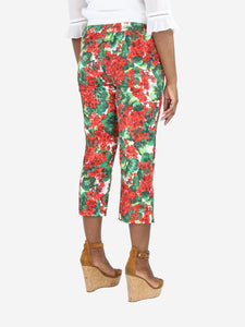 Dolce & Gabbana Green floral slim cropped trousers - size UK 14