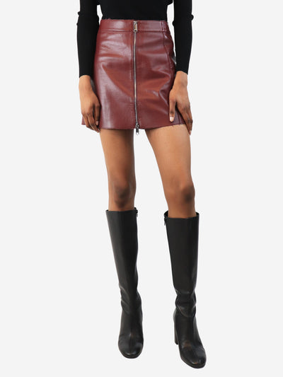 Burgundy leather mini skirt - size UK 4 Skirts Max & Co 