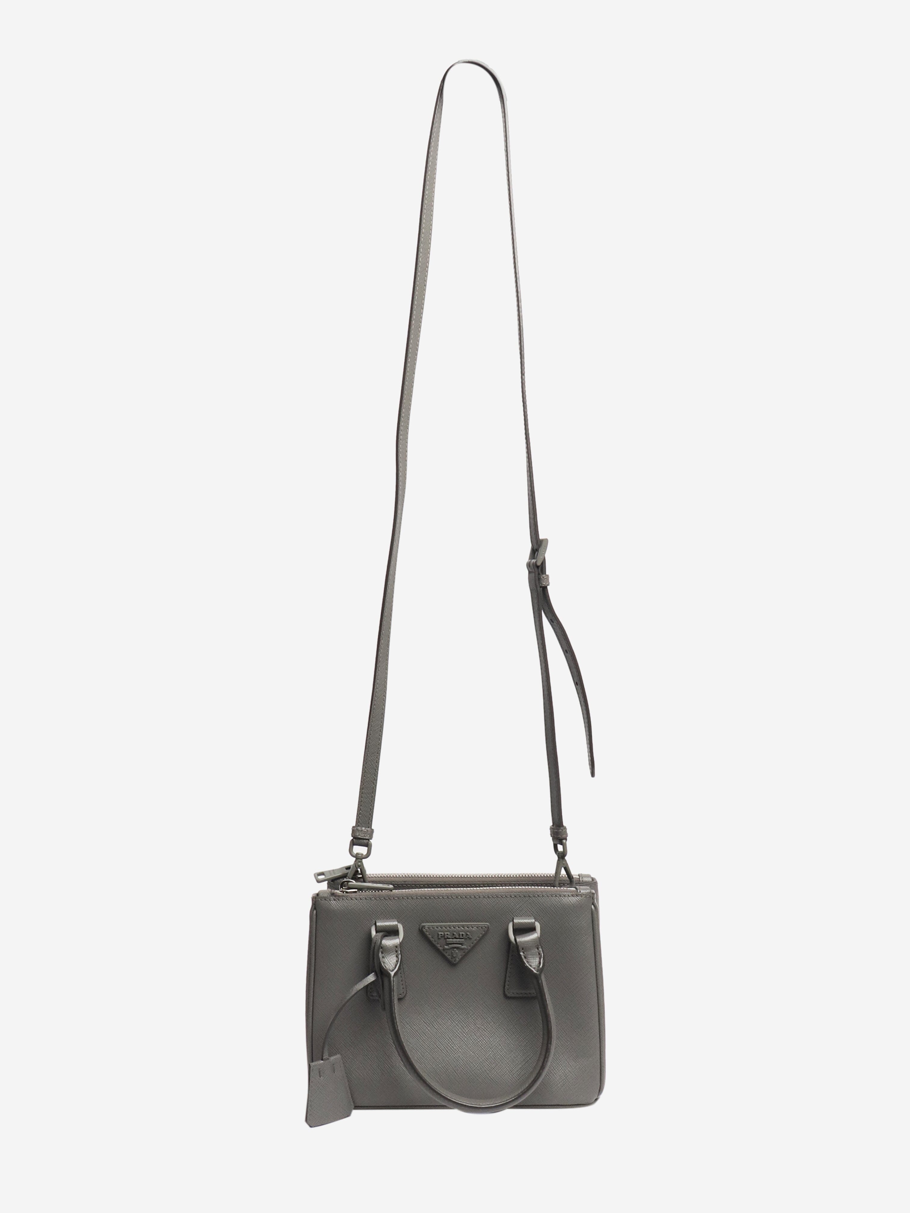 Grey mini Saffiano Galleria 2way bag Cross-body bags Prada 