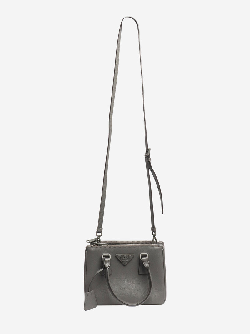Grey mini Saffiano Galleria 2way bag Cross-body bags Prada 
