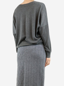 Piazza Castello Grey cashmere midi skirt - size M