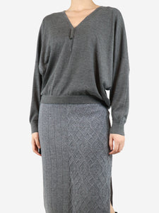 Piazza Castello Grey cashmere midi skirt - size M