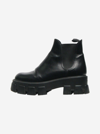 Black re-nylon and leather heeled boots - size EU 35.5 Boots Prada 