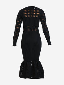 Alexander McQueen Black crotchet midi dress - size S