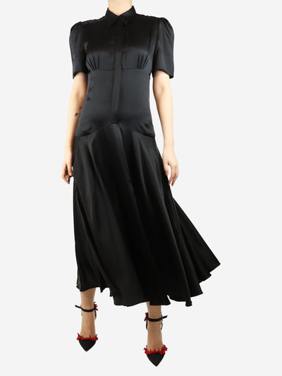 Black Plimpton panelled midi dress - size UK 8 Dresses Hillier Bartley 