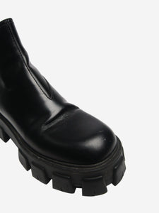 Prada Black re-nylon and leather heeled boots - size EU 35.5