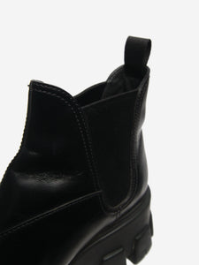 Prada Black re-nylon and leather heeled boots - size EU 35.5