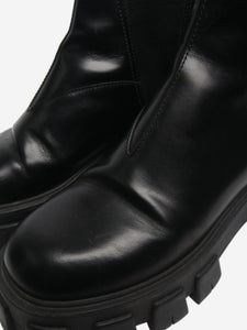 Prada Black re-nylon and leather heeled boots - size EU 35.5