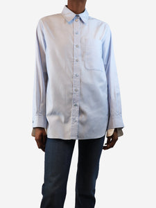 Stella McCartney Blue and white contrast panel shirt - size UK 6