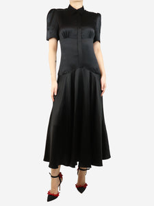 Hillier Bartley Black Plimpton panelled midi dress - size UK 8