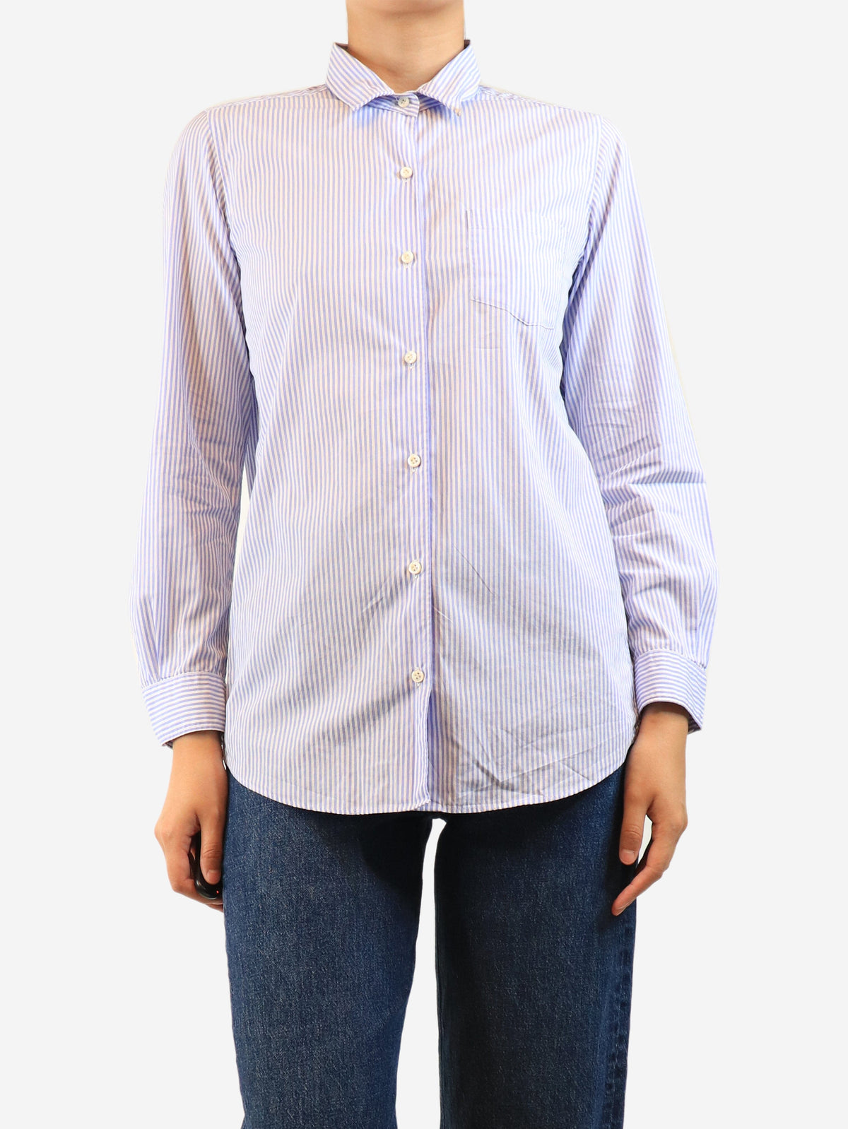 Blue and white striped shirt - size UK 8 Tops Muse 