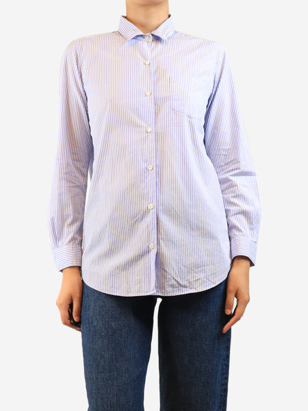 Blue and white striped shirt - size UK 8 product image