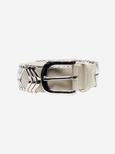 Isabel Marant White metal-detail leather belt