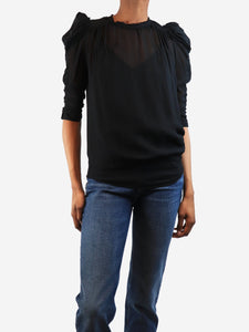 Isabel Marant Etoile Black thin silk top - size UK 4