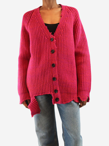 Purple chunky wool cardigan - size UK 8 product image