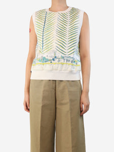 Emilio Pucci Cream quilted tank top - size UK 10
