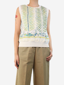 Emilio Pucci Cream quilted tank top - size UK 10