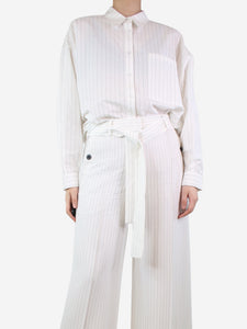 Silk Laundry White pinstriped oversized shirt - size XS